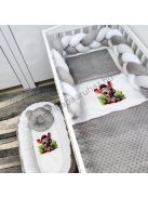 Deluxe Baby babaágynemű garnitúra babafészekkel - 5 részes - grafitszürke - bébi zebra I.