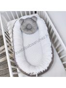 Deluxe Baby babaágynemű garnitúra babafészekkel - 5 részes - grafitszürke - bébi zebra I.