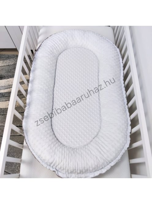 Deluxe Baby babaágynemű garnitúra babafészekkel - 5 részes - grafitszürke - bébi zebra I.