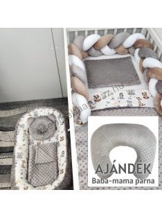   My Happy Baby babaágynemű garnitúra AJÁNDÉK baba-mama párnával – Szavanna móka