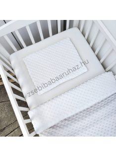   2 részes Minky babaágynemű garnitúra - takaró + párna - szürke - fehér