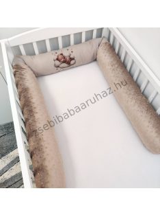 Rácsvédő hengerpárna - 210 cm - cappuccino alvó maci
