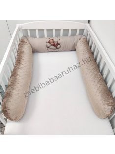 Rácsvédő hengerpárna - 210 cm - cappuccino alvó maci