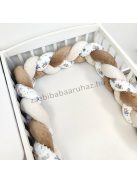 Babaágynemű - 3 részes - Minky - cappuccino - macikák szivárványon I.