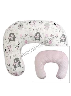   Deluxe Baby Comfort kétoldalas szoptatóspárna - világos rózsaszín - nyuszikák és macikák