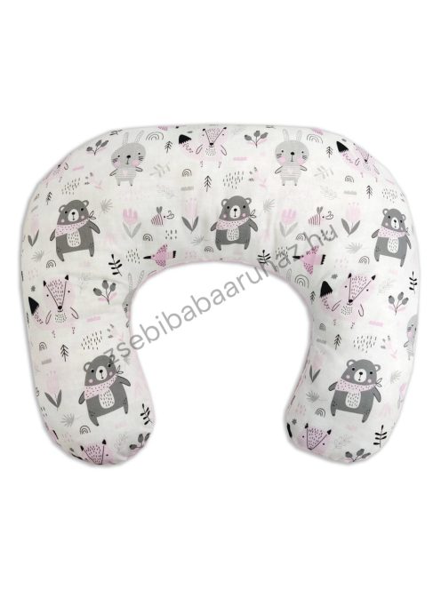 Deluxe Baby Comfort kétoldalas szoptatóspárna - világos rózsaszín - nyuszikák és macikák