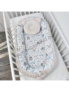 Deluxe Baby babaágynemű garnitúra babafészekkel - 5 részes - mogyoró - nyuszi és bagoly III.