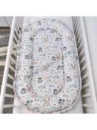Deluxe Baby babaágynemű garnitúra babafészekkel - 5 részes - mogyoró - nyuszi és bagoly III.