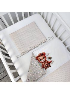   Deluxe Baby 2 részes babaágynemű garnitúra - takaró + párna - mogyoró - pilóta maci