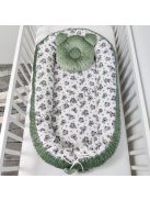 Deluxe Baby többfunkciós babafészek macipárnával - Minky sötét zsályazöld - koalák