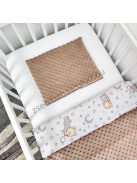 Deluxe Baby 2 részes babaágynemű garnitúra - takaró + párna - cappuccino - cuki macik