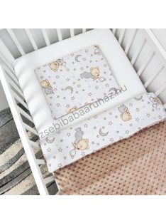   Deluxe Baby 2 részes babaágynemű garnitúra - takaró + párna - cappuccino - cuki macik