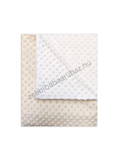    Deluxe Baby 70*90 cm-es bélelt Minky babatakaró - mogyoró - fehér