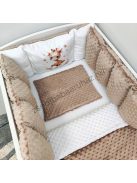 Deluxe Baby Minky babaágynemű garnitúra Extra párnás rácsvédővel - Dreamland Collection - cappuccino bébi zsiráf