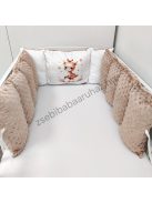 Deluxe Baby Minky babaágynemű garnitúra Extra párnás rácsvédővel - Dreamland Collection - cappuccino bébi zsiráf