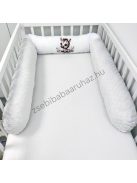 Deluxe Baby babaágynemű garnitúra hengerpárnás rácsvédővel - szürke - bébi szafari zebra