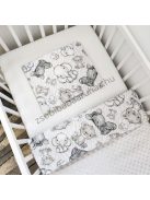 Deluxe Baby babaágynemű garnitúra hengerpárnás rácsvédővel - szürke - bébi szafari zebra