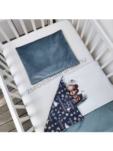   Deluxe Baby 2 részes babaágynemű garnitúra - takaró + párna - acélkék - tengerész maci