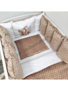 Deluxe Baby Minky babaágynemű garnitúra Extra párnás rácsvédővel - Dreamland Collection - cappuccino szavanna zsiráf