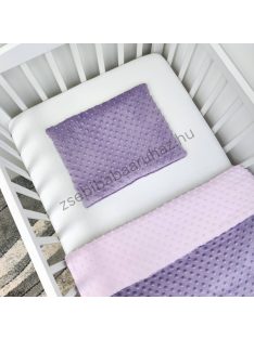   2 részes Minky babaágynemű garnitúra - takaró + párna - orgona - világos rózsaszín