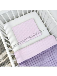   2 részes Minky babaágynemű garnitúra - takaró + párna - orgona - világos rózsaszín