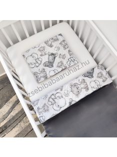   Deluxe Baby 2 részes babaágynemű garnitúra - takaró + párna - Grafitszürke bársony - bébi szafari