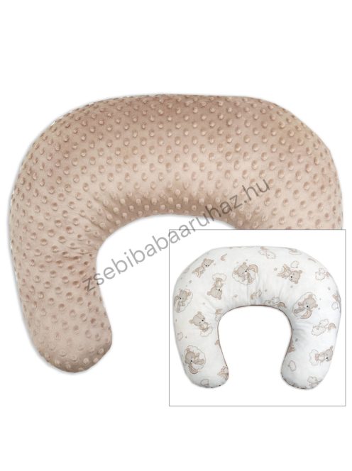 Deluxe Baby Comfort kétoldalas szoptatóspárna - cappuccino - felhőn alvó macikák