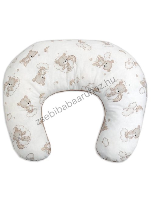 Deluxe Baby Comfort kétoldalas szoptatóspárna - cappuccino - felhőn alvó macikák