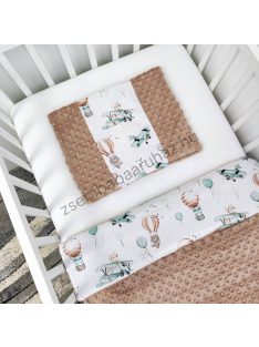   Deluxe Baby 2 részes babaágynemű garnitúra - takaró + párna - Cappuccino - repcsis rókák II.