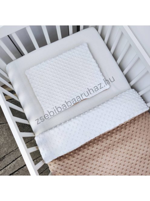 Deluxe Baby Minky babaágynemű garnitúra babafészekkel - 5 részes - cappuccino - fehér - grafit