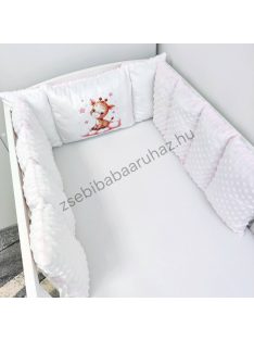   Deluxe Baby Extra párnás rácsvédő - Dreamland Collection - rózsaszín bébi zsiráf