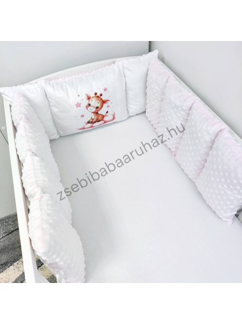 Deluxe Baby Extra párnás rácsvédő - Dreamland Collection - rózsaszín bébi zsiráf