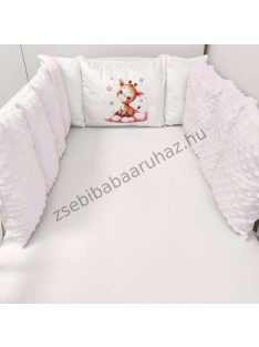 Rácsvédő - Extra párnás - rózsaszín bébi zsiráf