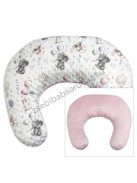 Deluxe Baby Comfort szoptatóspárna - Minky - mályvarózsa - elefántok léggömbökkel