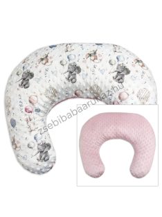   Deluxe Baby Comfort szoptatóspárna - Minky - mályvarózsa - elefántok léggömbökkel