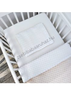   2 részes Minky babaágynemű garnitúra - takaró + párna - mogyoró - fehér