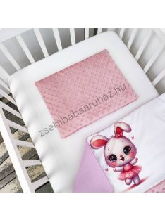   Deluxe Baby 2 részes babaágynemű garnitúra - takaró + párna - mályvarózsa - balerina nyuszi