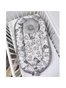 Deluxe Baby többfunkciós babafészek macipárnával - Minky grafitszürke - bébi szafari