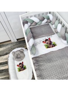   Deluxe Baby babaágynemű garnitúra babafészekkel - 5 részes - grafitszürke - bébi zebra II.