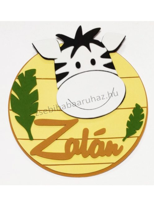 Névtábla falidekoráció Zalán névvel - Zebrás -  KIFUTÓ