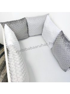   Deluxe Baby Minky párnás rácsvédő 6 db-os - tricolor (grafit - szürke - fehér)