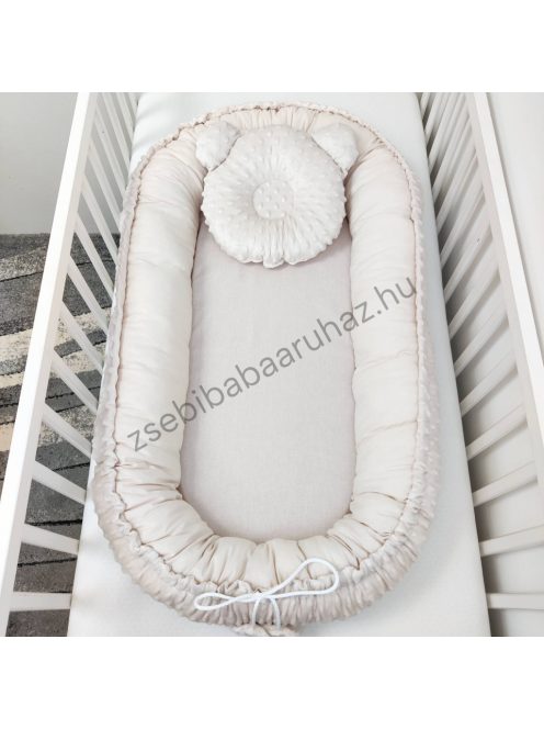 Deluxe Baby többfunkciós babafészek macipárnával - mogyoró