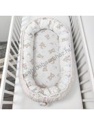 Deluxe Baby többfunkciós babafészek - Minky mogyoró - felhőn alvó macikák