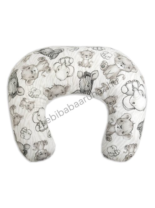 Deluxe Baby Comfort kétoldalas szoptatóspárna - szürke - bébi szafari