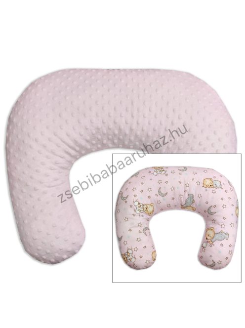 Deluxe Baby Comfort kétoldalas szoptatóspárna - világos rózsaszín - cuki macik