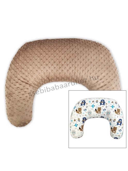 Deluxe Baby Comfort kétoldalas szoptatóspárna - cappuccino - nyuszikák és macikák