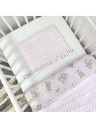 Deluxe Baby babaágynemű garnitúra babafészekkel - 5 részes - világos rózsaszín - felhőn alvó macikák