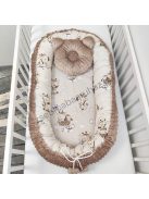 Deluxe Baby többfunkciós babafészek macipárnával - Minky cappuccino - bébi zsiráf