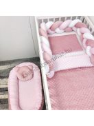 Deluxe Baby Minky babaágynemű garnitúra babafészekkel - 5 részes - mályvarózsa - világos rózsaszín