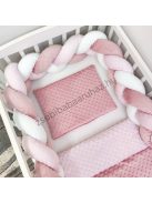 Deluxe Baby Minky babaágynemű garnitúra babafészekkel - 5 részes - mályvarózsa - világos rózsaszín